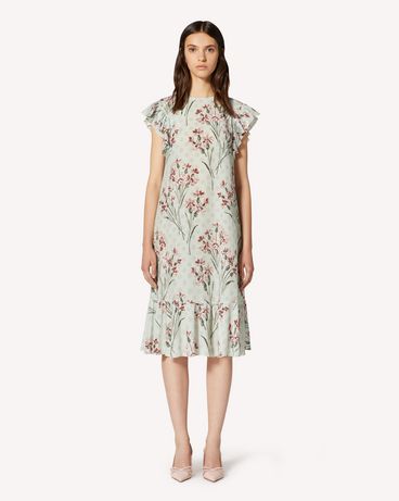 REDValentino Cornflower printed silk dress