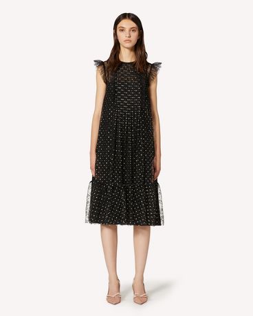 REDValentino Robe en dentelle à pois scintillants