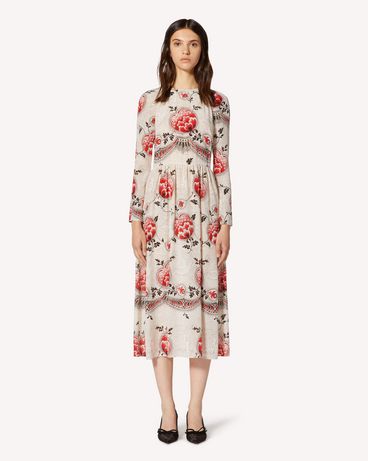 REDValentino Robe en soie avec imprimé Fleurs Mouchetées