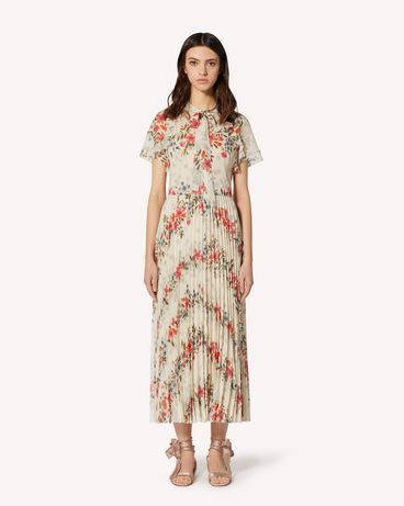 REDValentino Floral Flounces printed silk dress