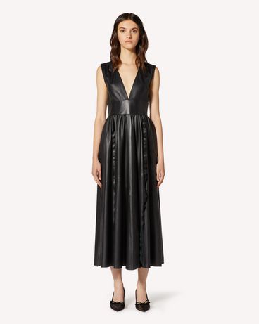 REDValentino Robe en cuir avec ruchés