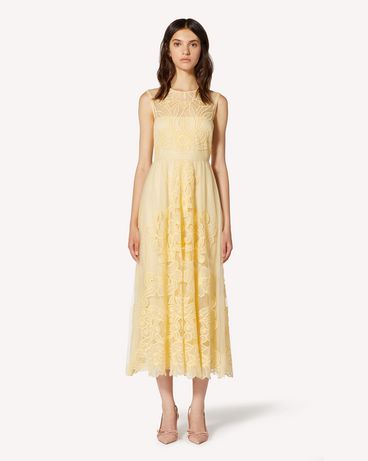 REDValentino Point d'esprit tulle dress with cut-out embroidery