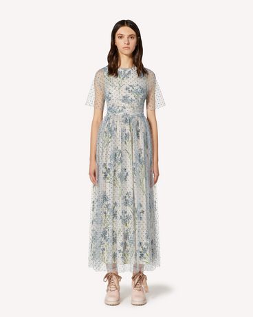 REDValentino Glitter Polka Dot tulle dress with printed lining