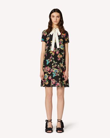 REDValentino Silk dress with Flower and Butterflies print