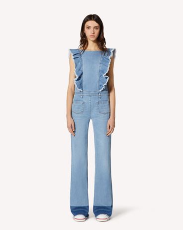 REDValentino Denim jumpsuit with Butterfly patch