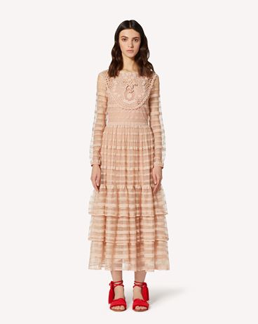 REDValentino Point d'esprit tulle and lace ribbons dress