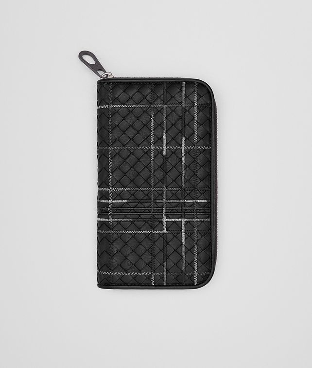 BOTTEGA VENETA ネロ イントレチャート ナッパ アトラス ジップアラウンドウォレット ラージ ウォレット メンズ fp