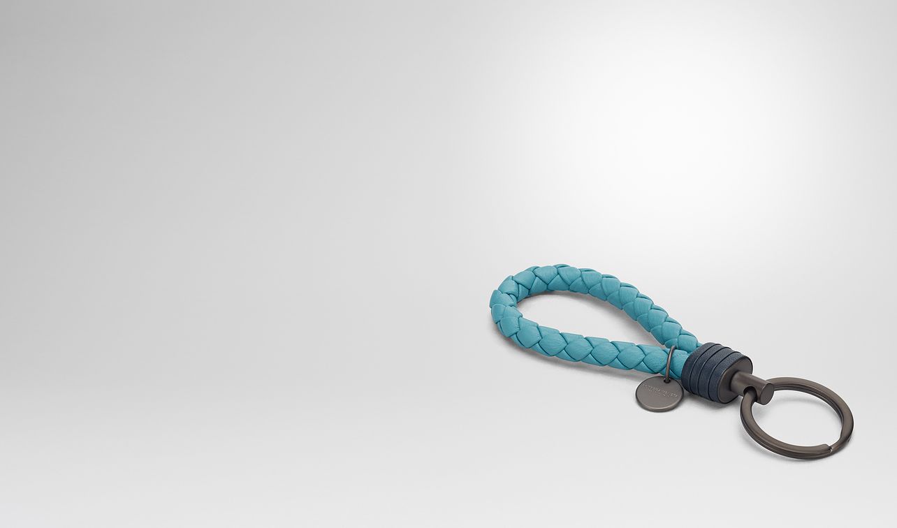 aqua intrecciato nappa key ring landing