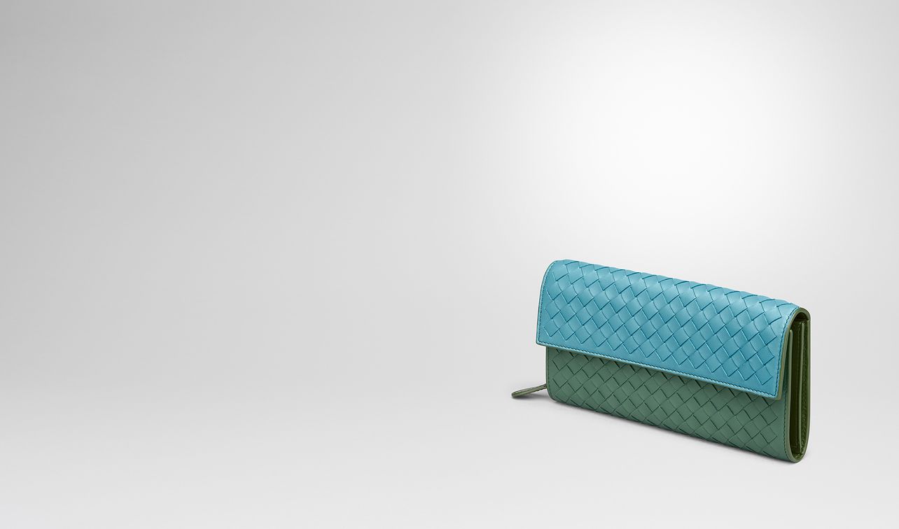 aqua intrecciato nappa multicolor continental wallet landing