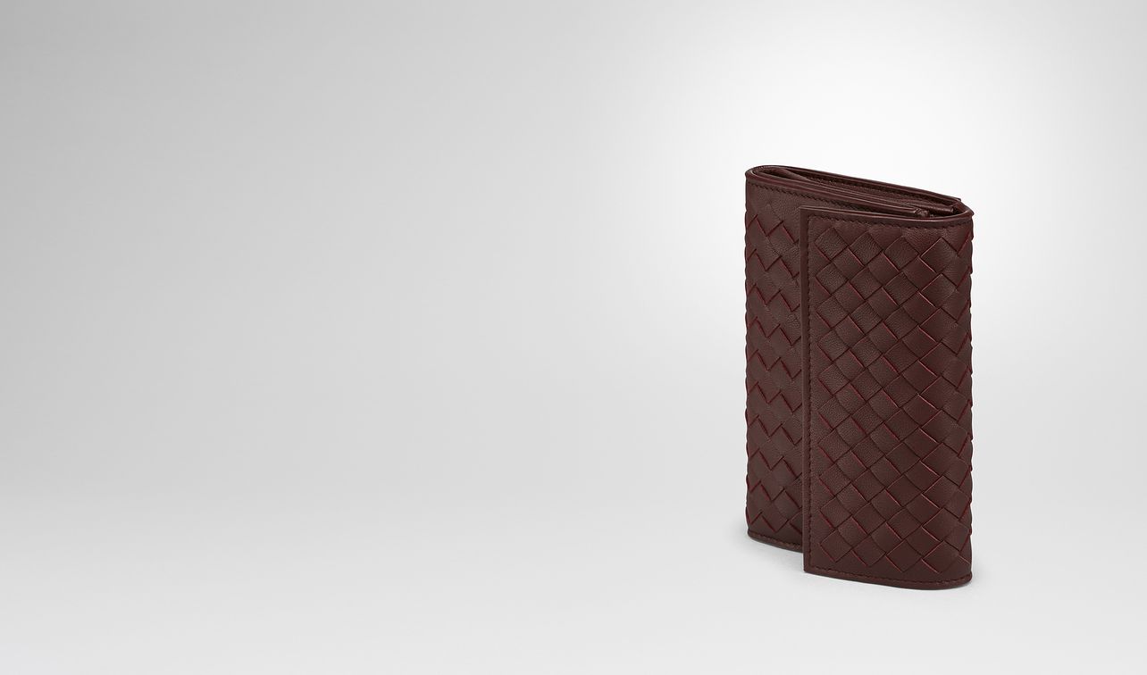 dark barolo intrecciato nappa continental wallet landing