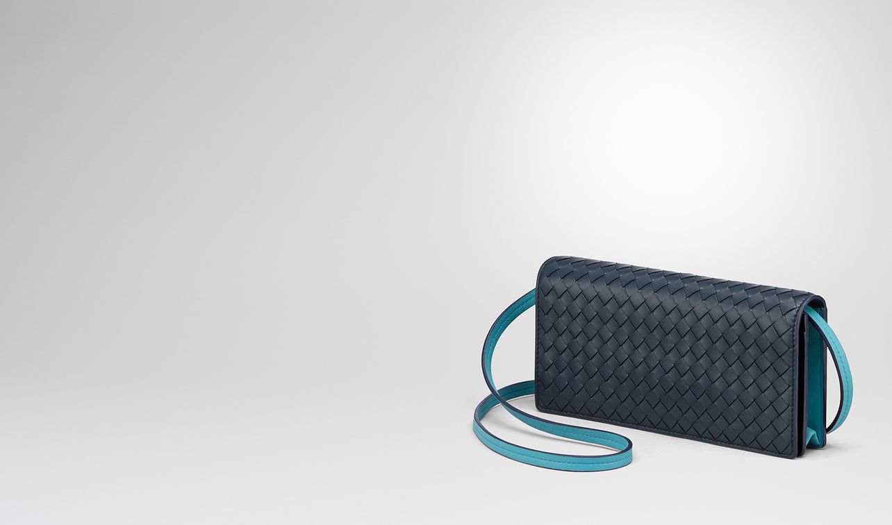 denim intrecciato nappa continental wallet landing