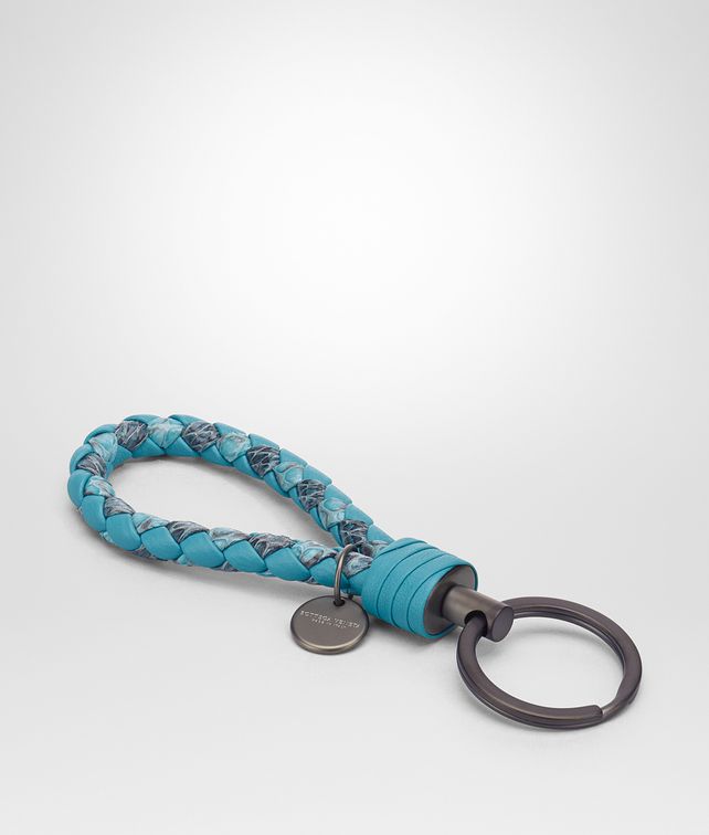 BOTTEGA VENETA AQUA INTRECCIATO AYERS KEY RING Keyring or Bracelets E fp