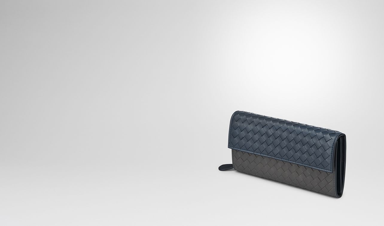 denim intrecciato nappa multicolor continental wallet landing