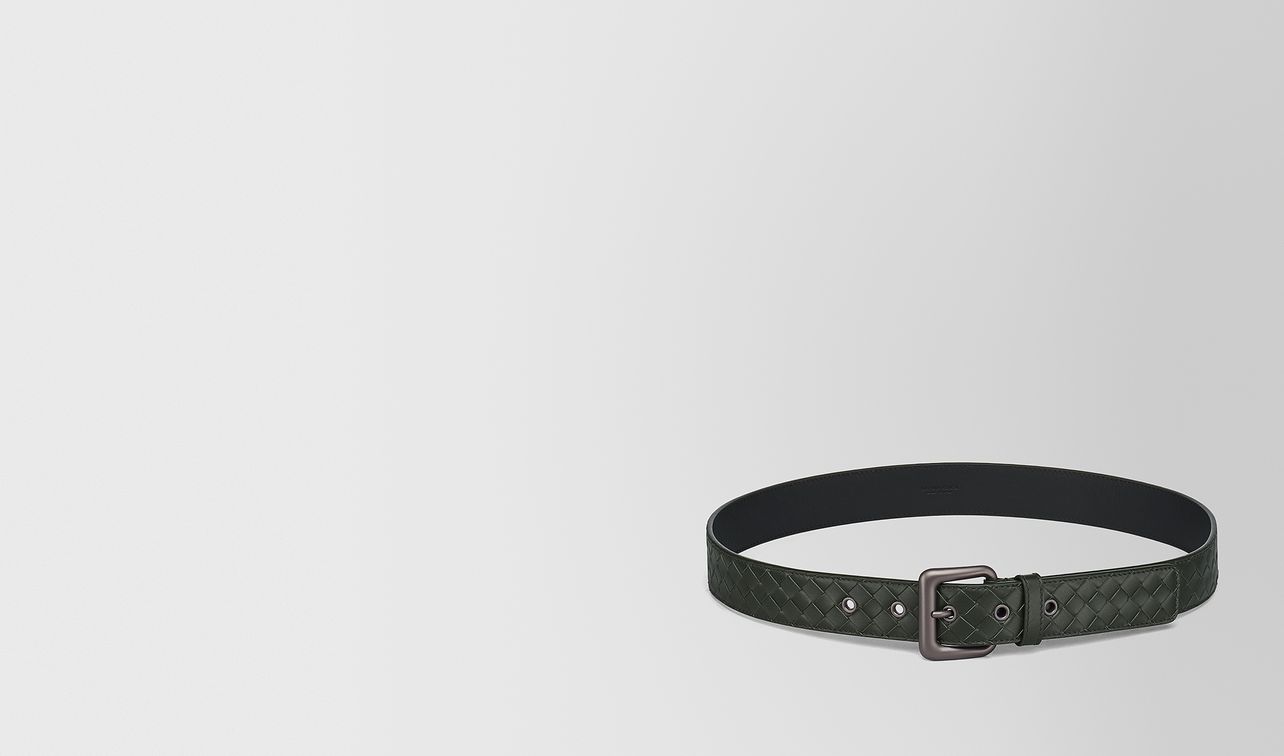 dark moss intrecciato belt landing
