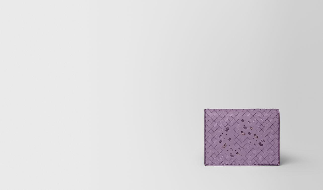 portafoglio con catena in intrecciato nappa ayers lilac landing