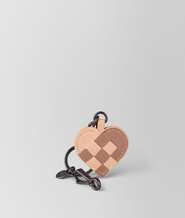 BOTTEGA VENETA PEACH ROSE DAHLIA INTRECCIATO PALIO KEY RING Keyring or Bracelets E fp