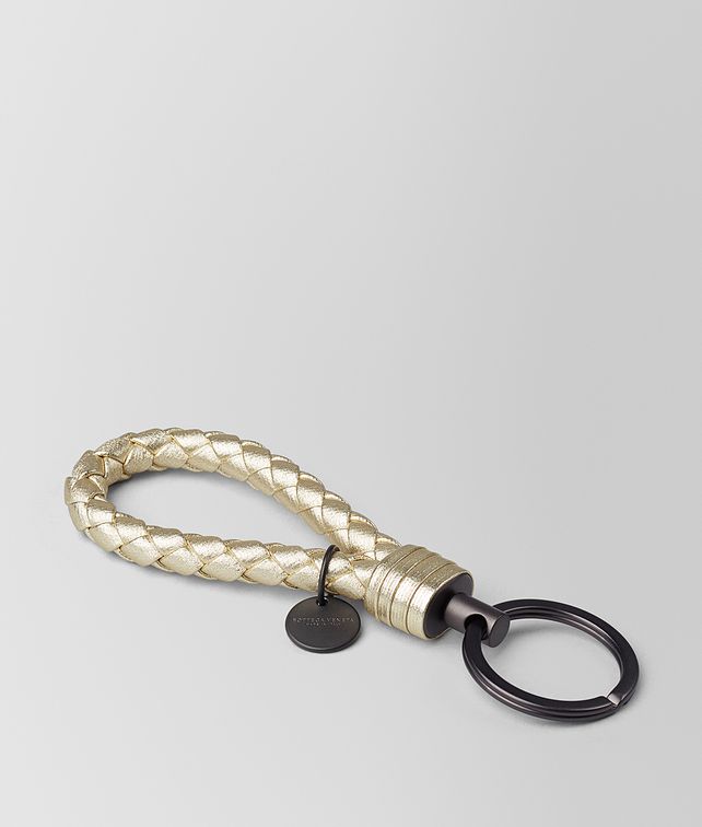 BOTTEGA VENETA PLATINO INTRECCIATO GROS GRAIN KEY RING Keyring or Bracelets E fp