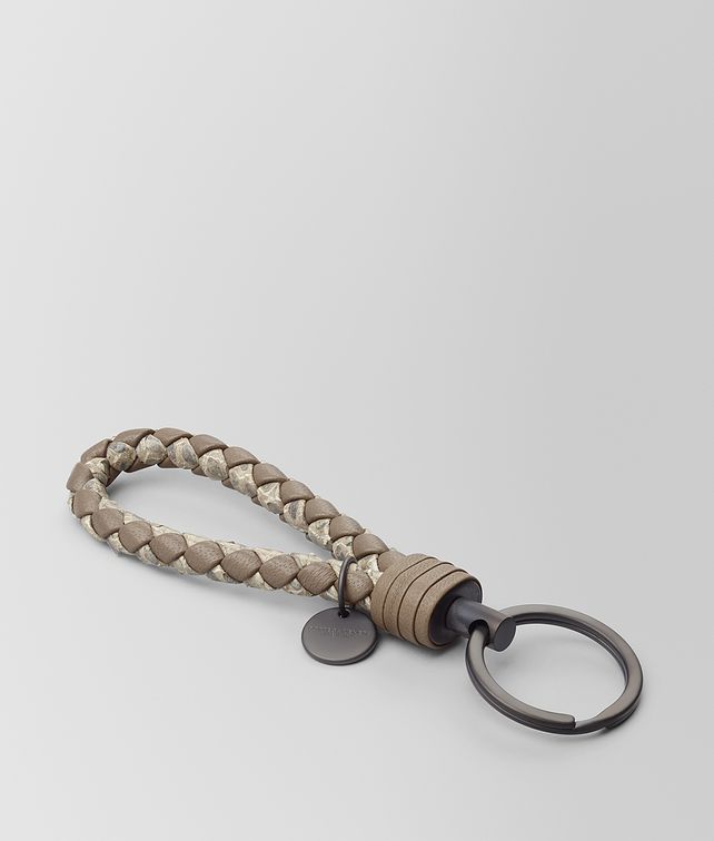 BOTTEGA VENETA LIMESTONE AYERS/INTRECCIATO NAPPA KEY RING Keyring or Bracelets E fp