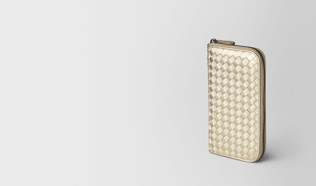 platino intrecciato gros grain zip around wallet landing
