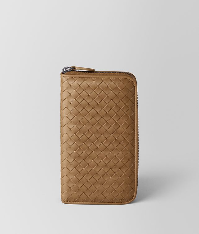 BOTTEGA VENETA CAMEL INTRECCIATO VN ZIP AROUND WALLET Large Wallet Man fp