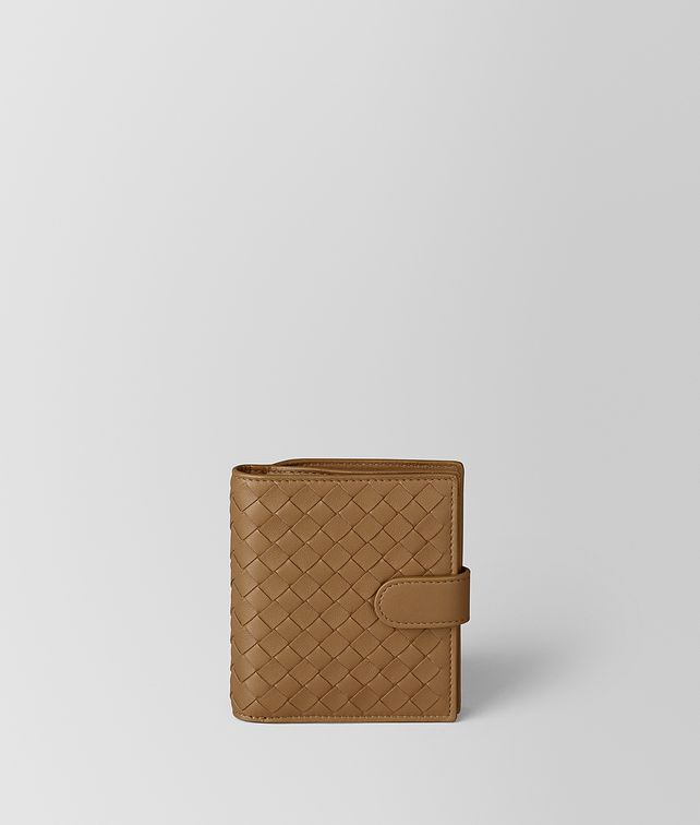 BOTTEGA VENETA CAMEL INTRECCIATO NAPPA MINI WALLET Small Wallet Woman fp