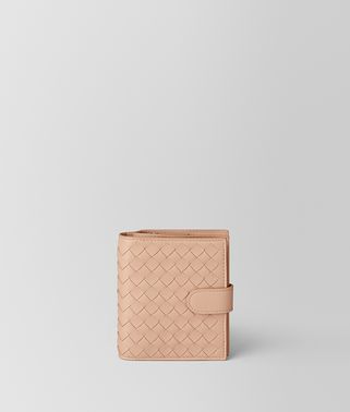 PEACH ROSE INTRECCIATO NAPPA MINI WALLET
