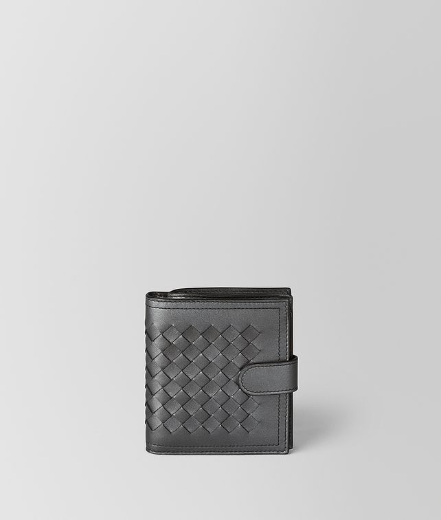 BOTTEGA VENETA ANTIQUE SILVER INTRECCIATO NAPPA MINI WALLET Small Wallet Woman fp