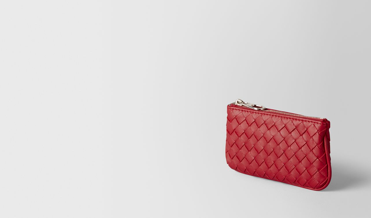china red intrecciato nappa key holder landing