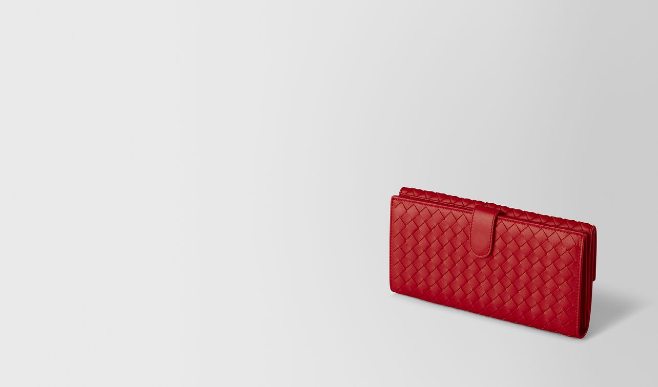 china red intrecciato nappa french wallet landing