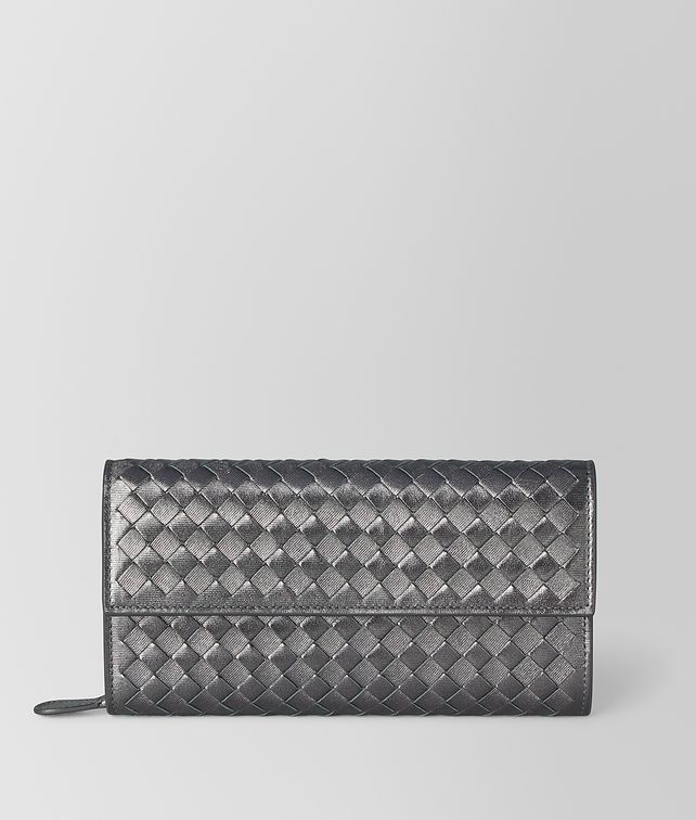 BOTTEGA VENETA CONTINENTAL WALLET IN INTRECCIATO GROSGRAIN Large Wallet Woman fp