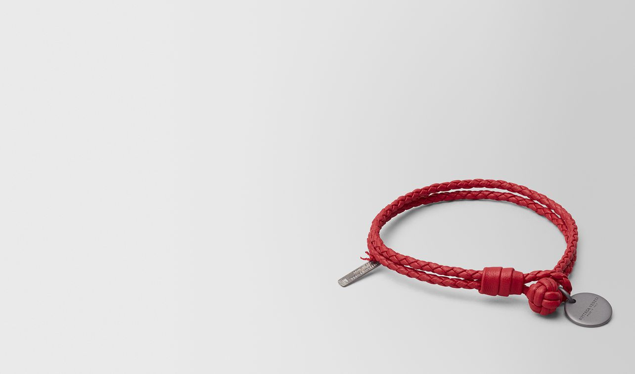 china red intrecciato nappa bracelet landing