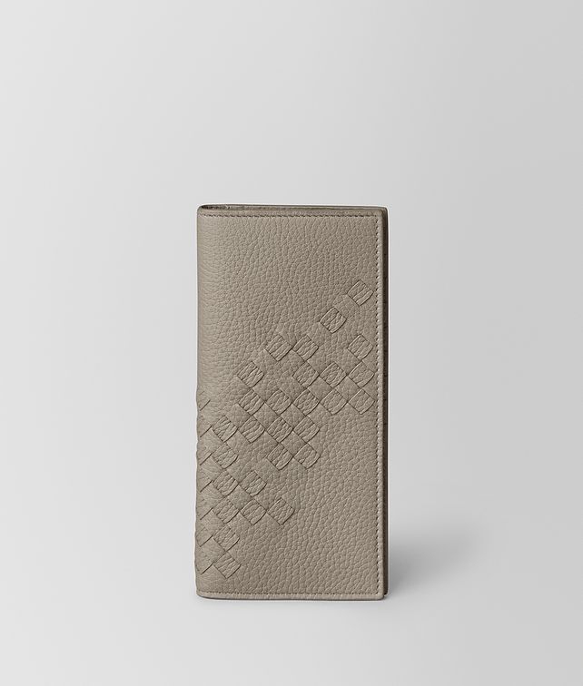 BOTTEGA VENETA ダークセメント イントレチャートディテール チェルボ コンチネンタルウォレット ラージ ウォレット メンズ fp