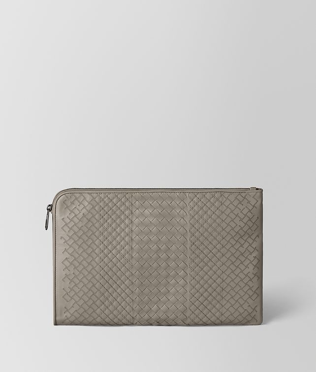 BOTTEGA VENETA URBANDOC AUS INTRECCIATO AURELIO KALBSLEDER IN DARK CEMENT Aktentasche Herren fp