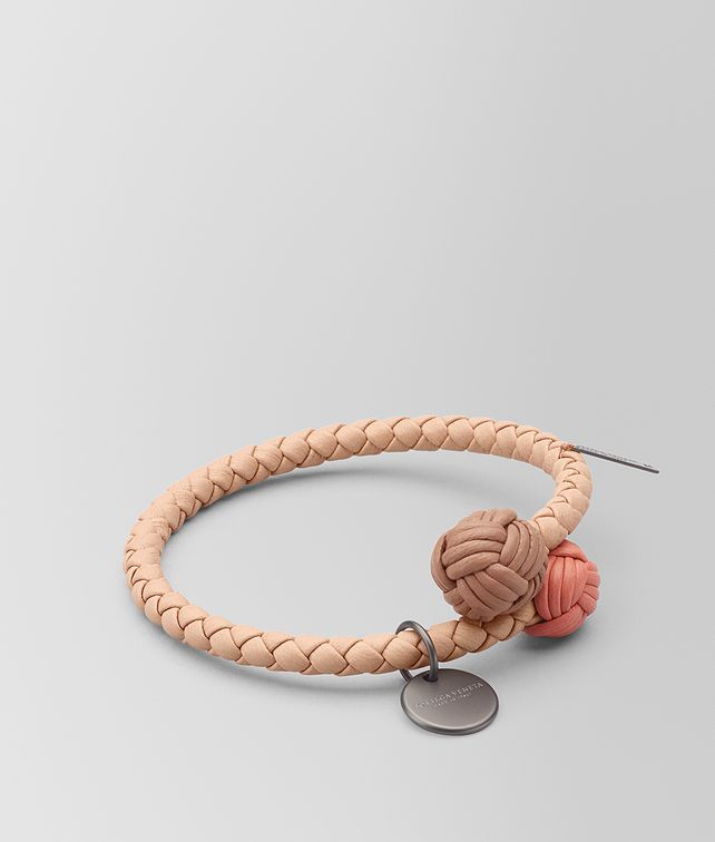 BOTTEGA VENETA PEACH ROSE INTRECCIATO NAPPA MULTICOLOR BRACELET Keyring or Bracelets E fp
