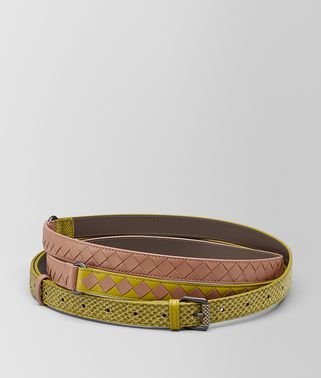 CHAMOMILE/DAHLIA INTRECCIATO CHECK BELT