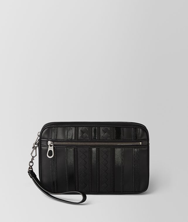 BOTTEGA VENETA NERO NAPPA TECH STRIPE SMALL CITYDOC Document case Man fp