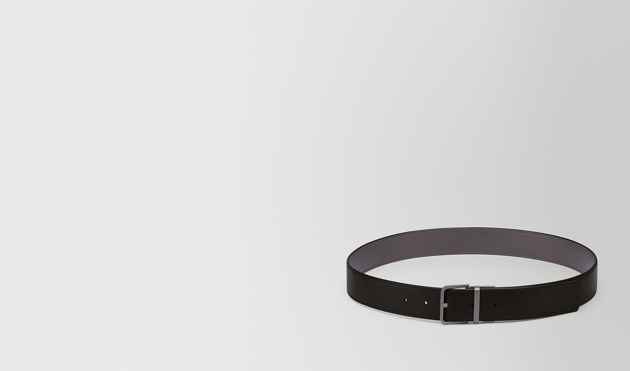 cintura in vitello nero/espresso landing