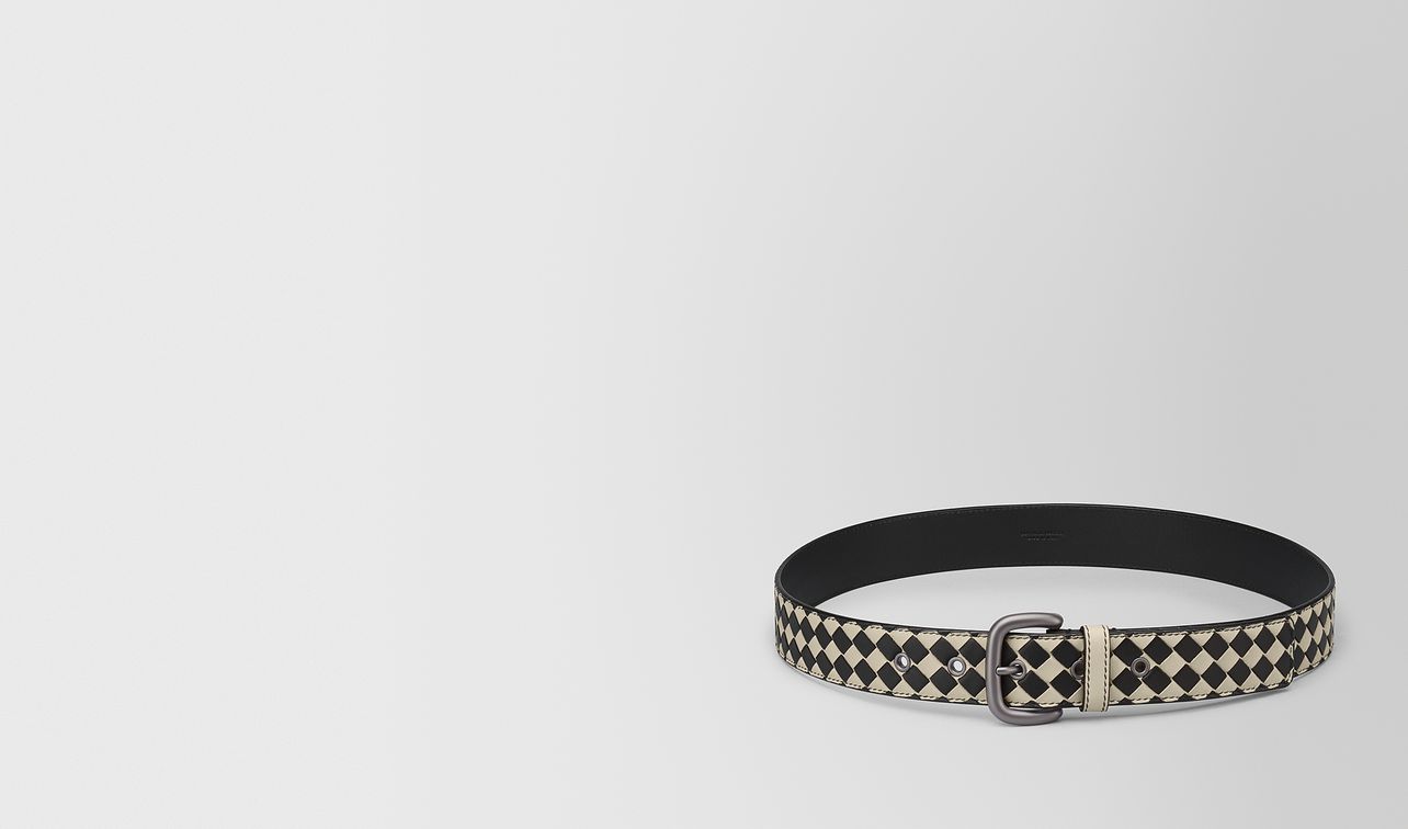 cement/nero intrecciato checker nappa belt landing
