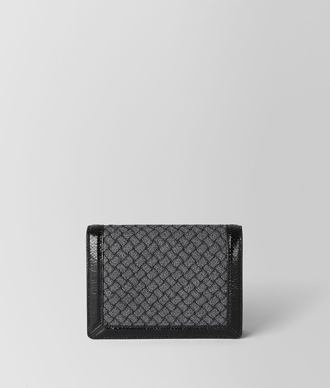 BOTTEGA VENETA METALLIC NERO INTRECCIATO KNITTED CHAIN WALLET Mini Bag and Pouche Woman fp