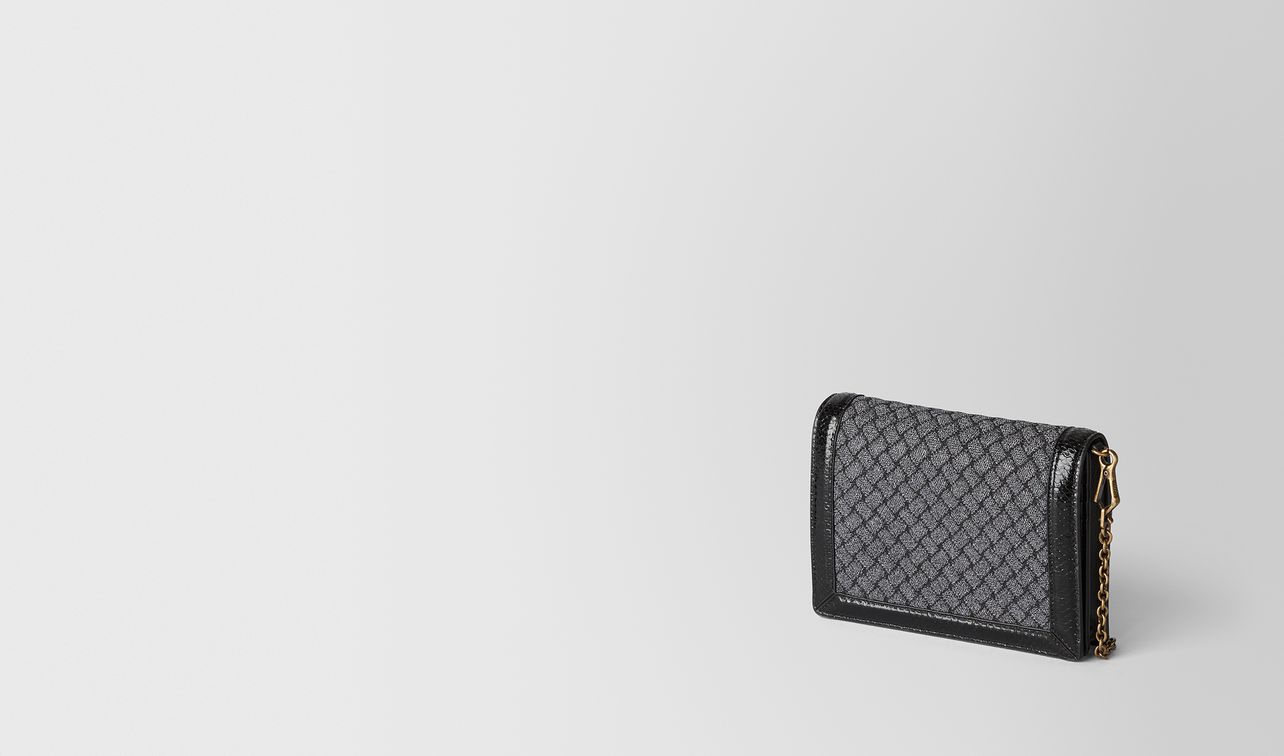 metallic nero intrecciato knitted chain wallet landing