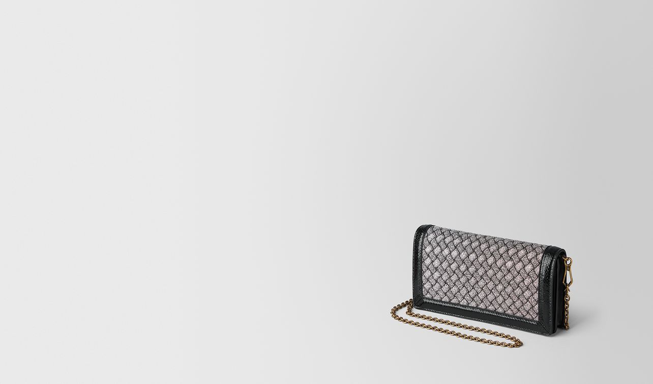 portafoglio con catena in intreccio knitted antique silver landing