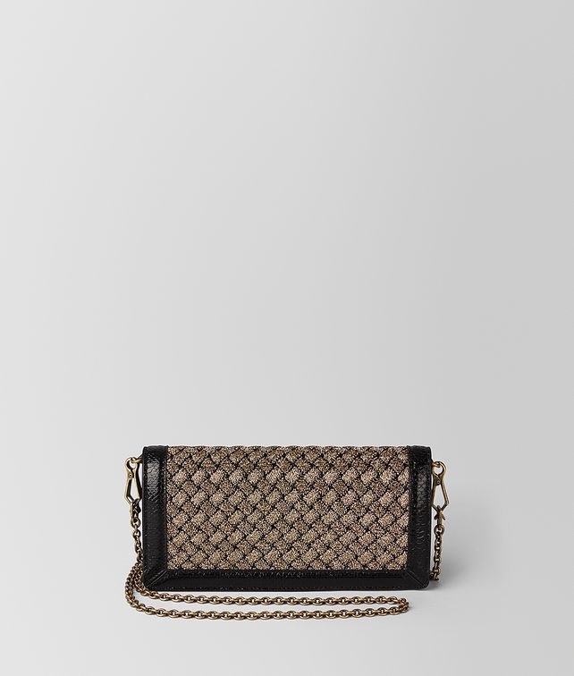 BOTTEGA VENETA ORO BRUCIATO INTRECCIATO KNITTED CHAIN WALLET Mini Bag and Pouche Woman fp