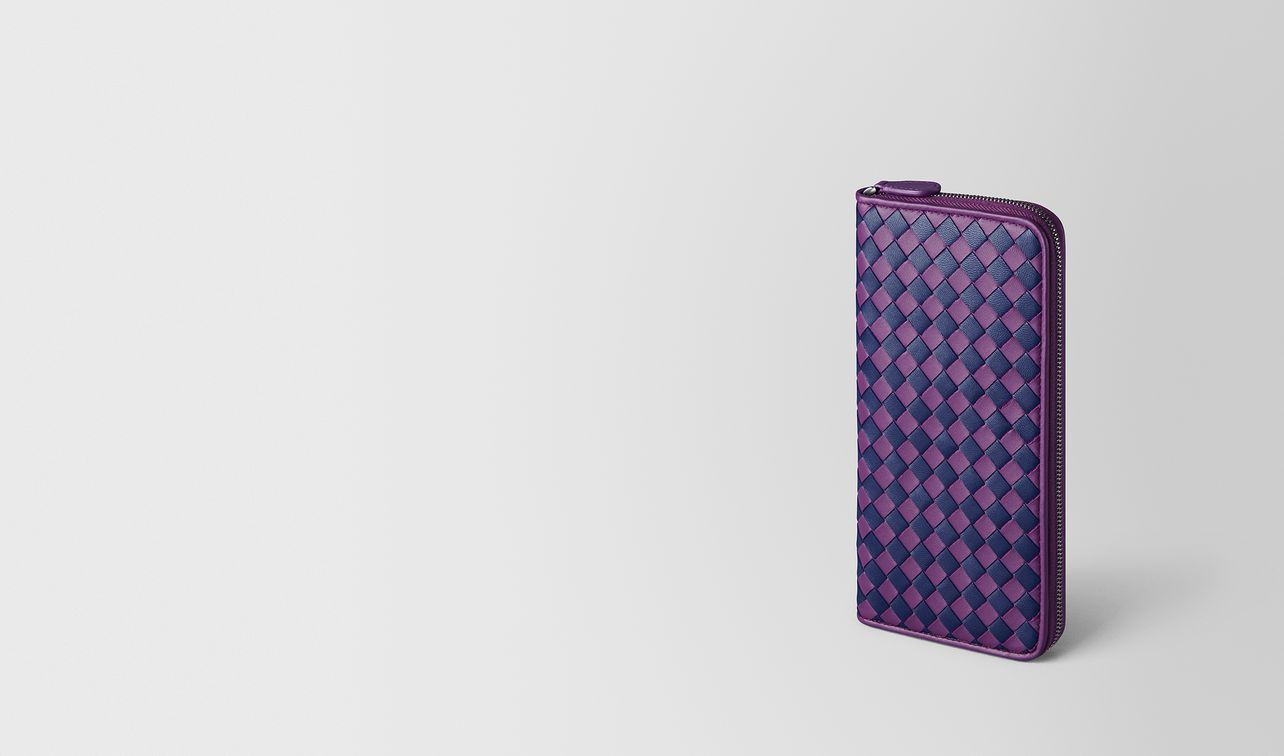 monalisa/atlantic intrecciato checker zip around wallet landing