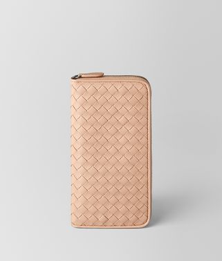 PEACH ROSE INTRECCIATO NAPPA ZIP AROUND WALLET