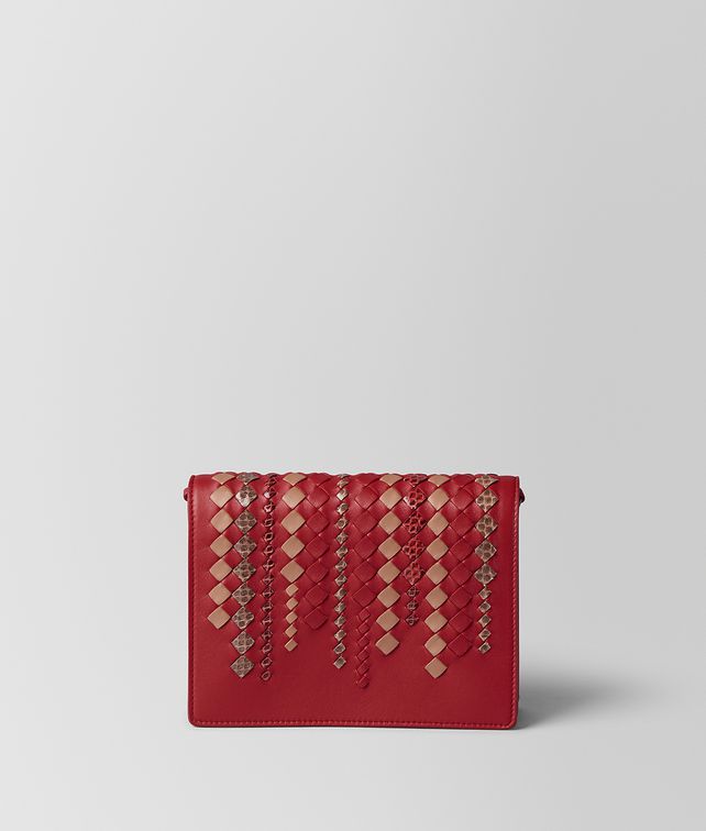 BOTTEGA VENETA CHINA RED INTRECCIATO AYERS CHAIN WALLET Mini Bag and Pouche Woman fp