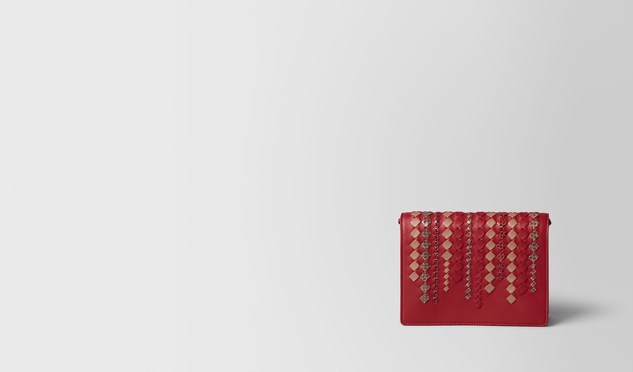 china red intrecciato ayers chain wallet landing