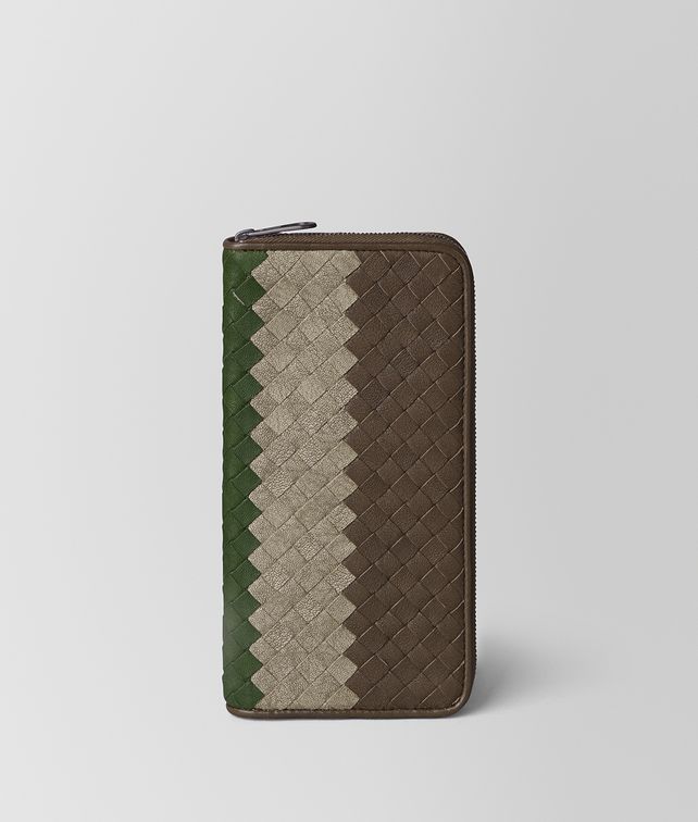 BOTTEGA VENETA MULTICOLOR INTRECCIATO CLUB LAMB ZIP AROUND WALLET Large Wallet Man fp