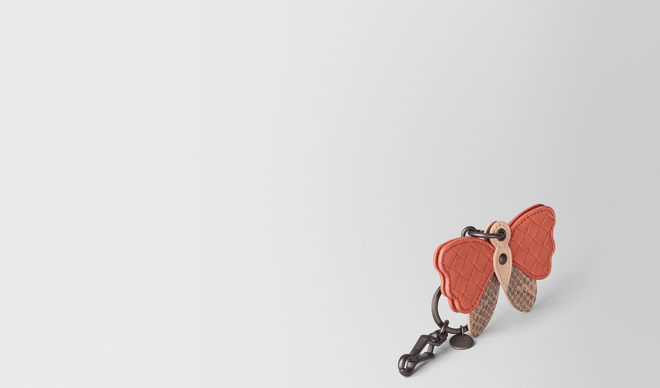 peach rose ayers/hibiscus intrecciato nappa charm landing