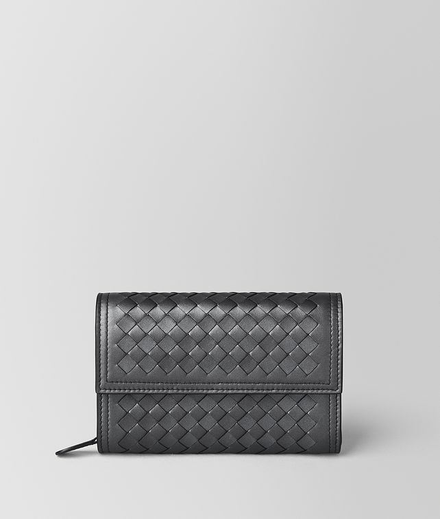 BOTTEGA VENETA ANTIQUE SILVER INTRECCIATO NAPPA WALLET Continental Wallet Woman fp