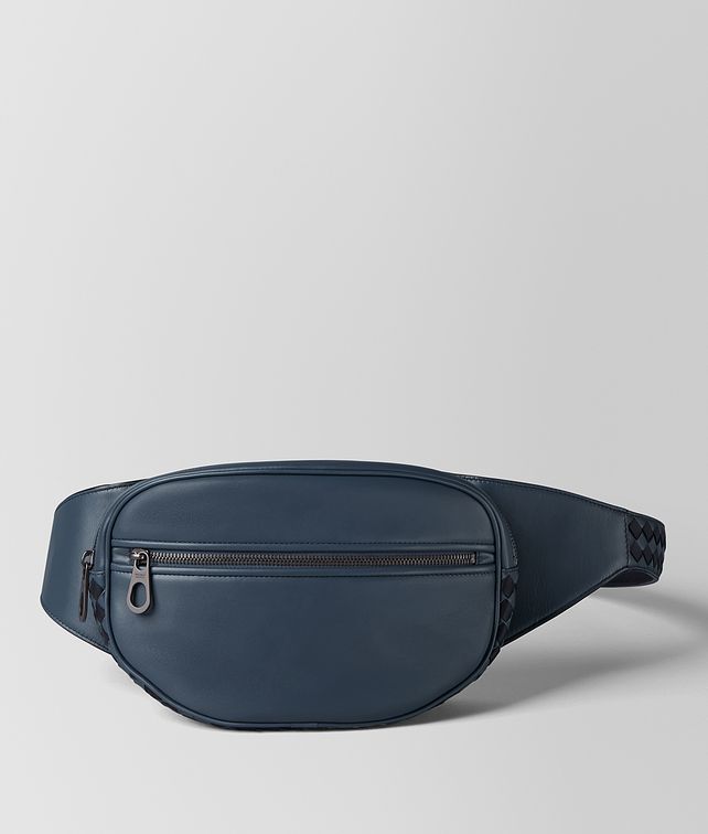 BOTTEGA VENETA DENIM/TOURMALINE CALF INTRECCIATO CHECKER BELT BAG Belt Bag Man fp